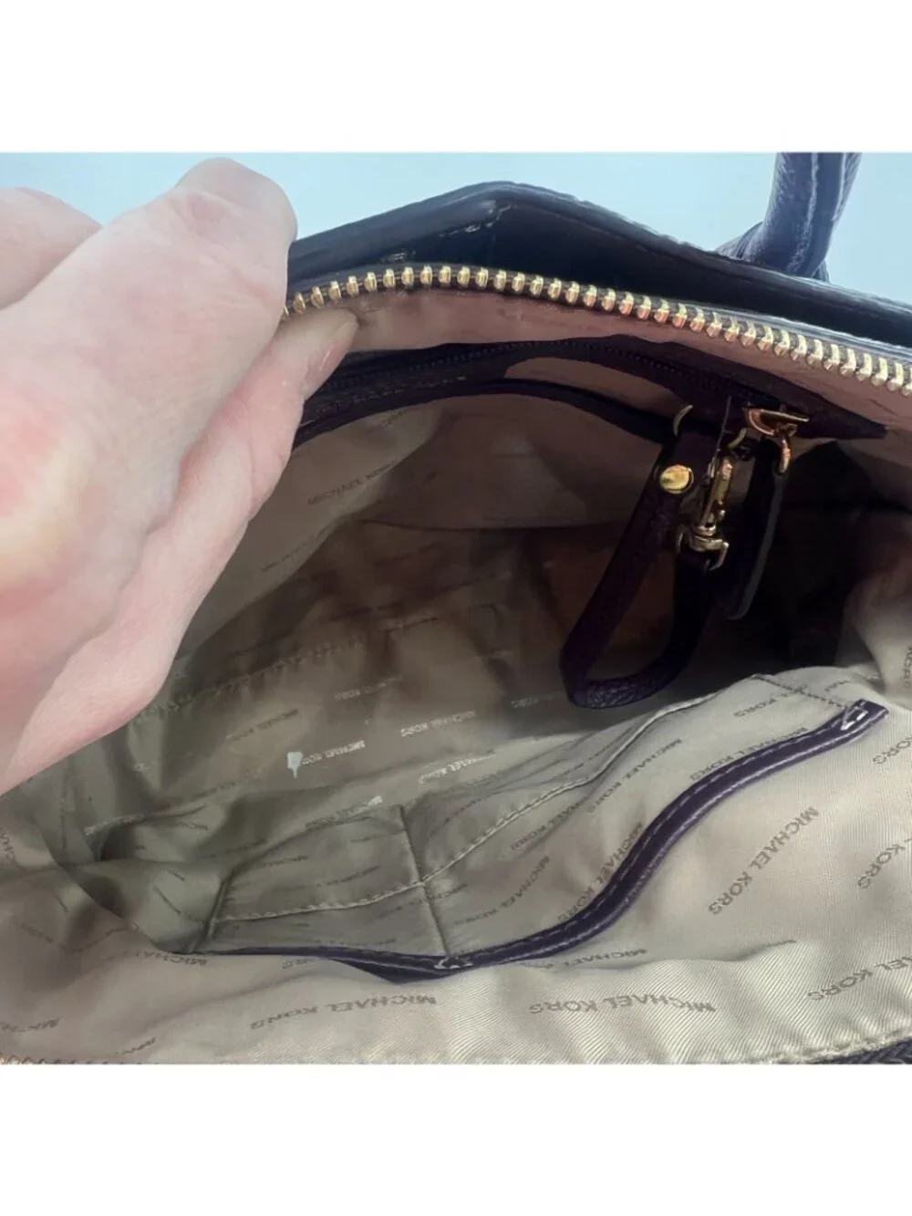 Michael Kors Mercer Large Dome Satchel in Eggplant w/Charm